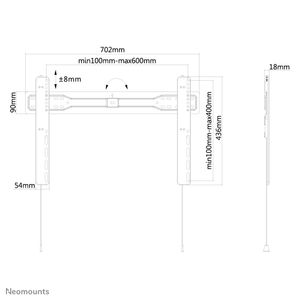 Neomounts LED-W600BLACK wandsteun voor flatscreen