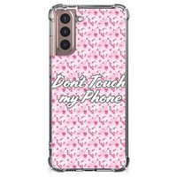 Samsung Galaxy S21 Plus Anti Shock Case Flowers Pink DTMP - thumbnail