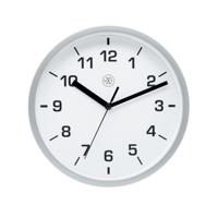 Wandklok - D20 cm - zilverkleurig - rond - keuken of kantoor klok