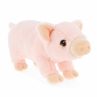 Keel Toys pluche varken/biggetje knuffeldier - roze - lopend - 28 cm - Knuffel boederijdieren