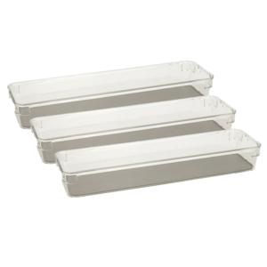 Keuken lade organizer bakje - Set van 3x stuks - 1-vaks - Tidy Smart serie - kunststof - 9 x 32 x 4,