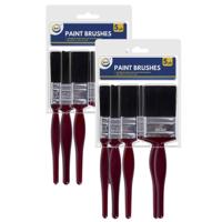DID Verfkwasten set - 2x - 5-delig - plat - verschillende breedtes - smal - kunststof