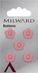 Milward Bloem Knoop Roze 12mm (5 stuks)