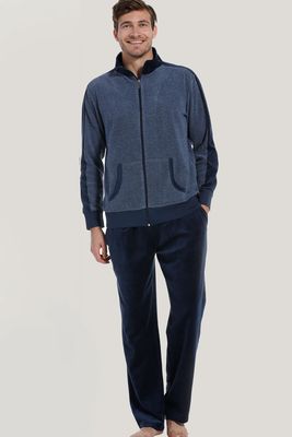 Pastunette Huispak met rits blauw melee