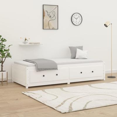 Slaapbank zonder matras 80x200 cm massief grenenhout wit