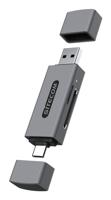 Sitecom MD-1011 geheugenkaartlezer USB 2.0 Type-A/Type-C Grijs