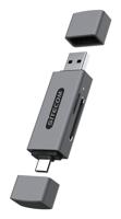 Sitecom MD-1011 geheugenkaartlezer USB 2.0 Type-A/Type-C Grijs - thumbnail