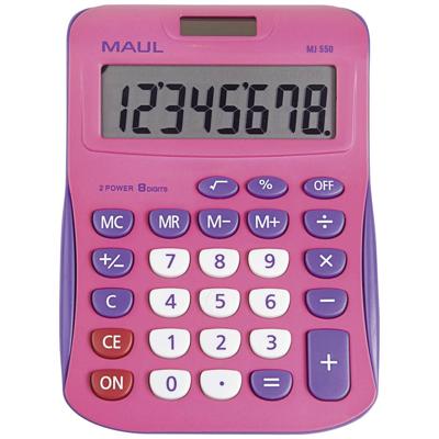 Maul MJ 550 Bureaurekenmachine Pink Aantal displayposities: 8 werkt op batterijen, werkt op zonne-energie (b x h) 155 mm x 11 mm