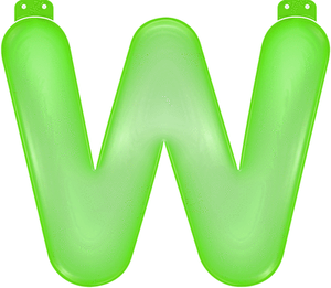 Groene opblaasbare letter W