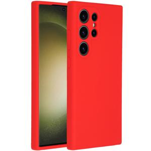 Accezz Liquid Silicone Backcover Samsung Galaxy S24 Ultra Telefoonhoesje Rood