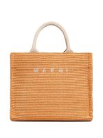 Marni petit sac cabas en raphia - Orange - thumbnail