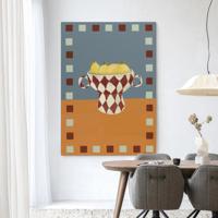 Urban Cotton Wandkleed 'Eclectic Series 4' 80 x 110cm in Frame - black