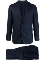 Tagliatore costume boutonné à logo appliqué - Bleu
