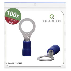 Quadrios 22C449 Ringkabelschoen Dwarsdoorsnede (max.): 2.5 mm² Gat diameter: 8.5 mm Deels geïsoleerd Blauw 1 set(s)