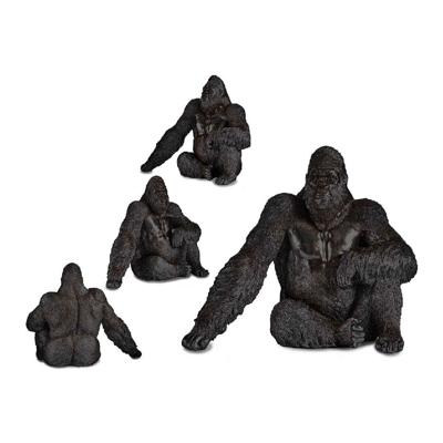 Decoratieve figuren Gift Decor XS210427 XS210427 Zwart Gorilla 34 x 50 x 63 cm