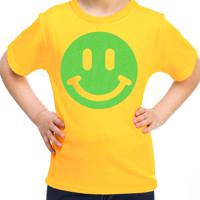 Verkleed T-shirt voor meisjes - smiley - geel - carnaval - feestkleding voor kinderen - thumbnail