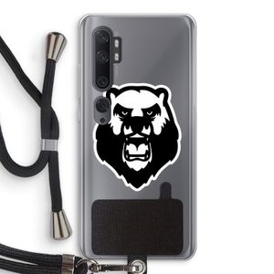 Angry Bear (white): Xiaomi Mi Note 10 Transparant Hoesje met koord