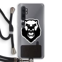 Angry Bear (white): Xiaomi Mi Note 10 Transparant Hoesje met koord