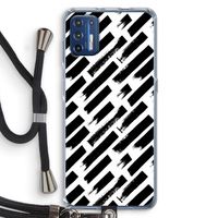 Zwarte vegen: Motorola Moto G9 Plus Transparant Hoesje met koord