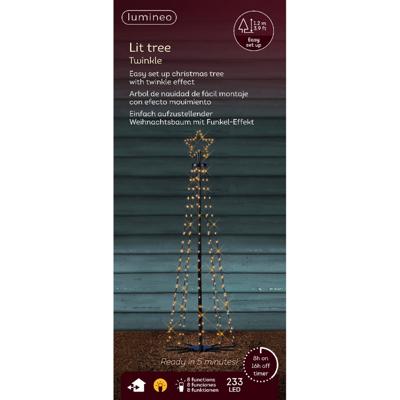 LED kerstboom met ster - verlichting - 233 leds - D40 x H120 cm - klassiek warm - buiten