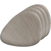 Placemats lederlook - 6x - 34 x 42 cm - metallic taupe