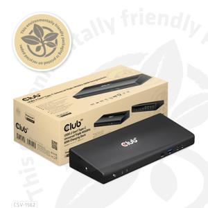 CLUB3D Type-C Universeel (2x 4K60Hz +1x 4K30Hz), oplaad Docking Station 60W DisplayLink® gecertificeerd en DP alt modus - kensington lock