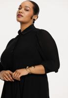 Yoek Blouse plissé puffsleeve | Zwart | Maat 54/56 Yoek Blouse plissé puffsleeve | Zwart | Maat 54/56