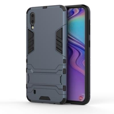 Schokbestendige PC + TPU Case voor Galaxy M10 met houder (marineblauw)