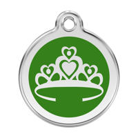 Crown Green roestvrijstalen hondenpenning large/groot dia. 3,8 cm - Reddingo