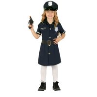 Politie agent uniform jurkje voor meisjes 10-12 jaar (140-152)  - - thumbnail