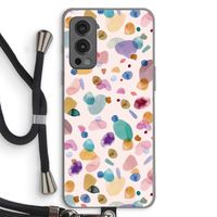 Terrazzo Memphis Pink: OnePlus Nord 2 5G Transparant Hoesje met koord