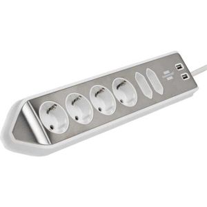 Brennenstuhl Estilo hoekstopcontact 4-voudig met USB-oplaadfunctie stekkerdoos