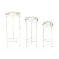 Set van 3 tafels Home ESPRIT Wit 30,5 x 30,5 x 70 cm (3 Onderdelen)