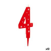 Kaars Verjaardag Cijfer 4 (12 Stuks)