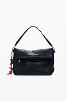 Middelgrote schoudertas met klep in leerlook Mickey™ - BLACK - U