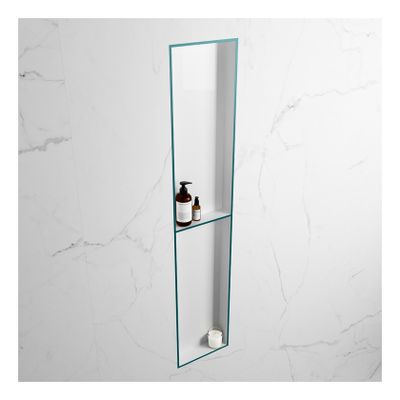 Wandnis Solid Surface Easy | In- en opbouw | 30x90x8 cm | 2 vakken | Smag/Talc