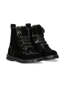 Dolce & Gabbana Kids bottines en cuir verni - Noir