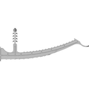 N & L Klemmbügel 100mm Bevestigingselement Insteekbaar 540STN Voor steekmontage in muur, Halogeenvrij, Met steekdeuvel, UV-stabiel Lichtgrijs 100 stuk(s)