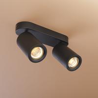 Madona - LED Plafondlamp - 2 spots - Excl. GU10 Fitting - Kantelbaar & Draaibaar - Rechthoekig - Aluminium