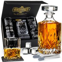 Whisiskey Whiskey Karaf - Klassiek - Whiskey Glazen - Luxe Whiskey Karaf Set - 0,7 L – Decanteer Set - Whisky Set - Incl - thumbnail
