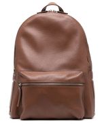 Orciani sac à dos zippé en cuir grainé - Marron