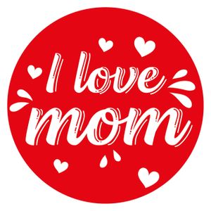 15x Onderzetters I love mom Moederdag onderleggers   -