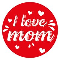 15x Onderzetters I love mom Moederdag onderleggers - thumbnail