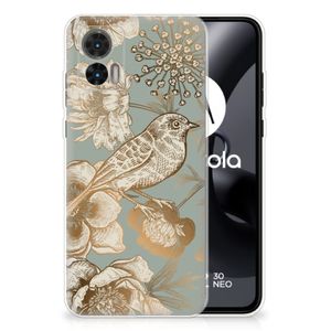 TPU Case voor Motorola Edge 30 Neo Vintage Bird Flowers