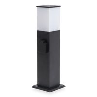 HOFTRONIC™ Rustic S - Buitenstopcontact paal 42cm - 2 stopcontacten - Tuinstopcontact - IP44 voor buiten - Tuinlantaarn - Zwart - E27 fitting
