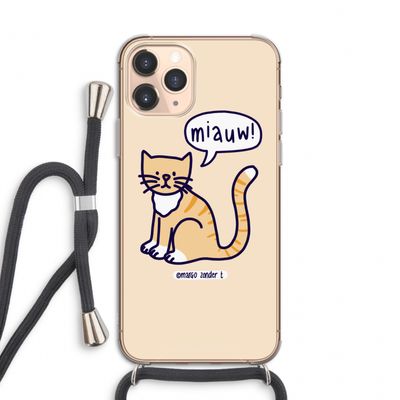Miauw: iPhone 11 Pro Transparant Hoesje met koord