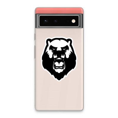 Angry Bear (white): Google Pixel 6 Transparant Hoesje