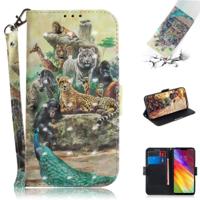3D gekleurde tekening dieren patroon horizontale Flip lederen case voor LG Q Stylo 5 met houder & kaartsleuven & portemonnee