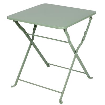 Tuin bijzettafeltje - inklapbaar - groen - metaal - 40 x 40 x 45 cm - vierkant - koffietafel