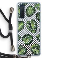 Geometrische jungle: Sony Xperia 5 II Transparant Hoesje met koord